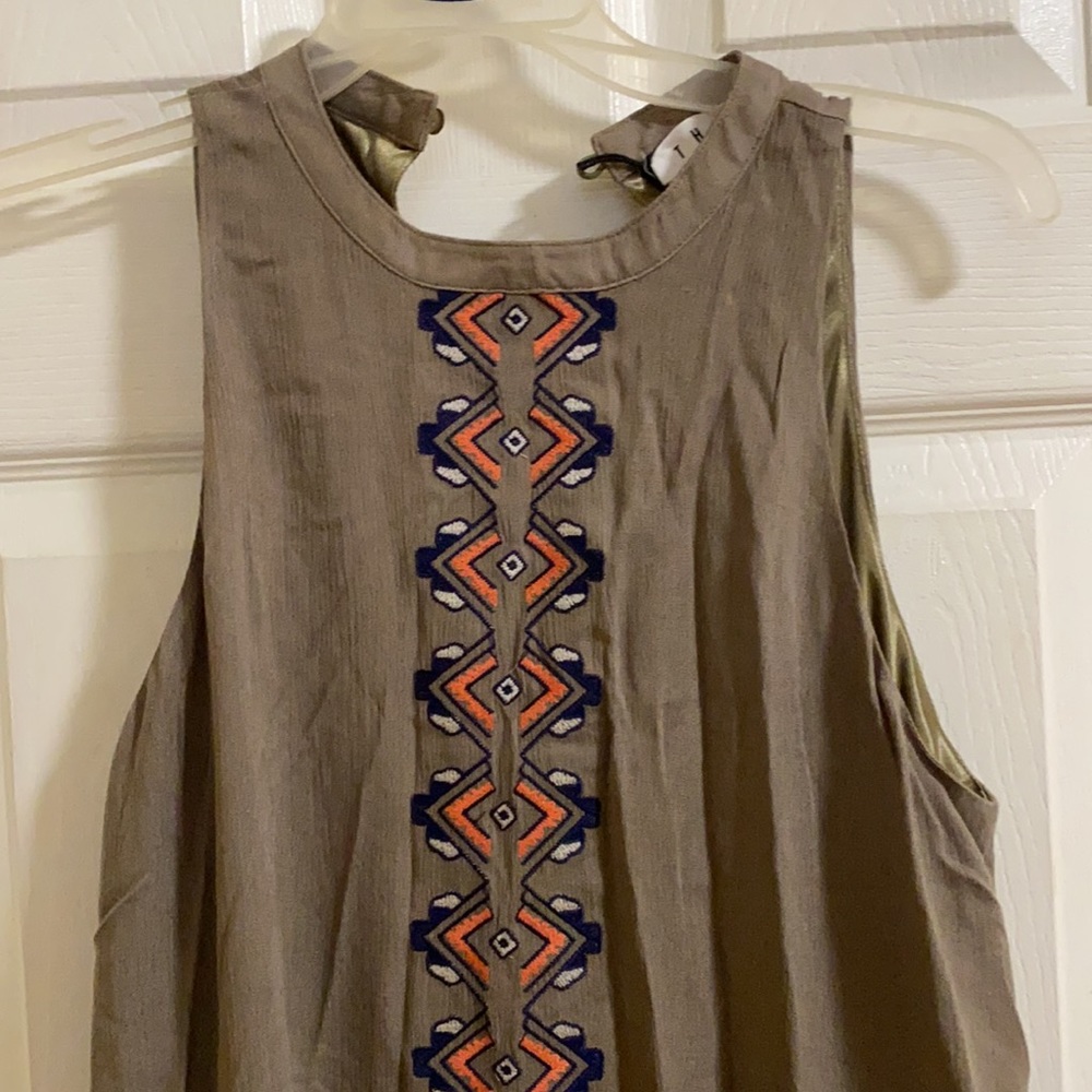 Halter embroidered shift dress